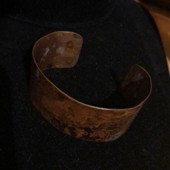 Artisan Hammered Brass Cuff Bracelet - Picture 2 of 7